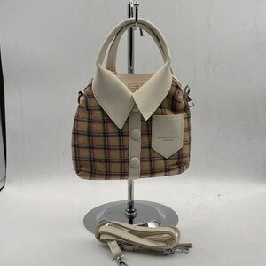 Fashion & Peace Plaid Crossbody Bag in Cream and Brown